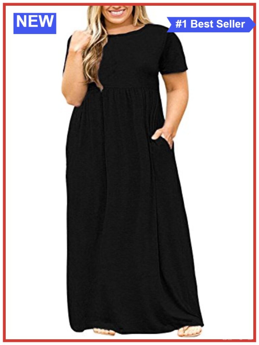 Nemidor Women's Plus Size Maxi Dress with Pockets
